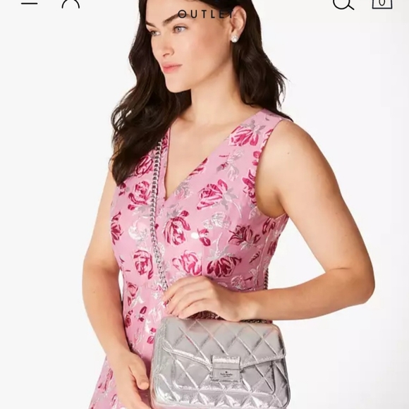 NWT Kate Spade Carey Small Flap Chain Shoulder Bag Crossbody Lunar Light Sliver - Picture 4 of 6